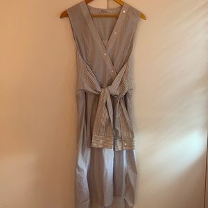 T by Alexander Wang striped cotton shirtdress